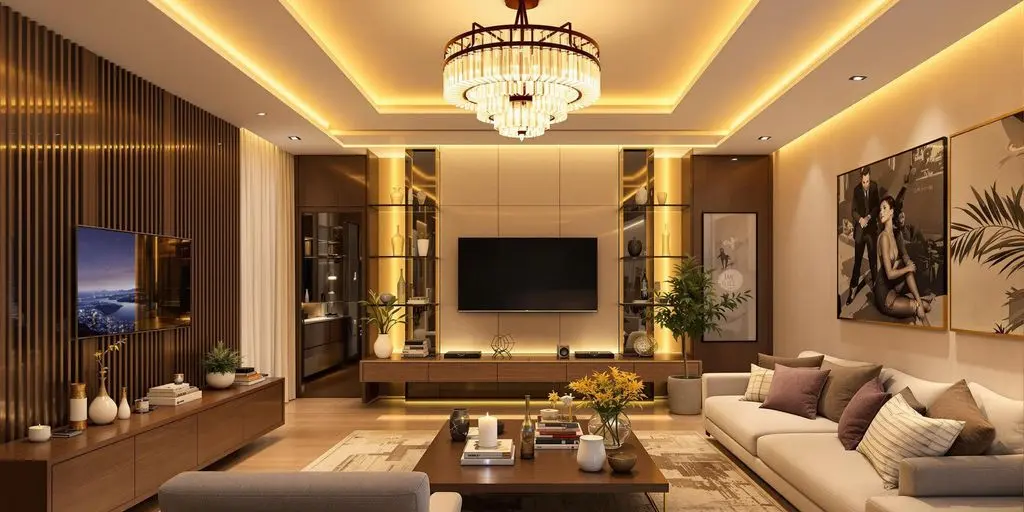 Warm architectural lighting in a luxury interior